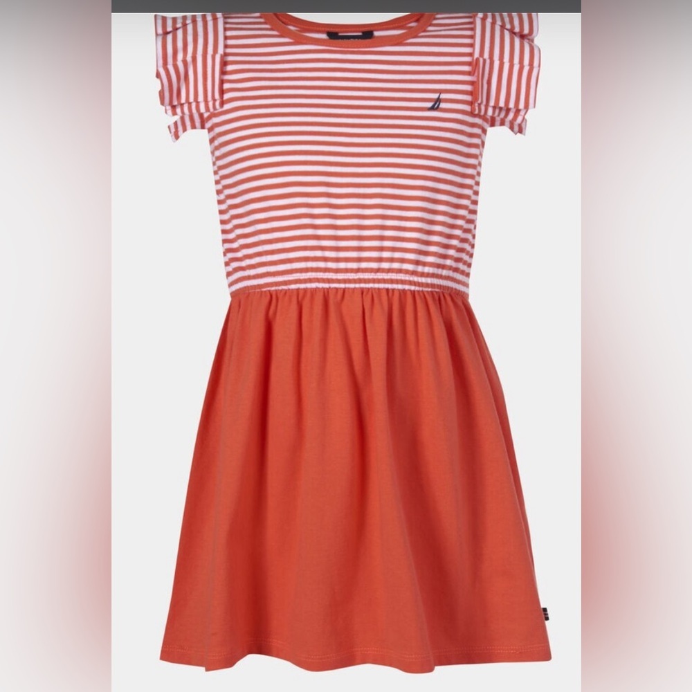 Striped Orange Kids Dress